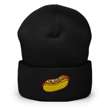Load image into Gallery viewer, Hot Dog Embroidered Cuffed Beanie