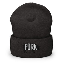 Load image into Gallery viewer, Pork Pig Embroidered Cuffed Beanie