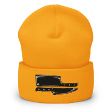Load image into Gallery viewer, Chef's Knife & Meat Cleaver Embroidered Cuffed Beanie