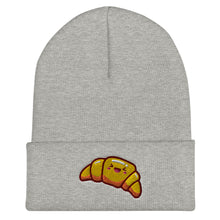 Load image into Gallery viewer, Kawaii Croissant Embroidered Cuffed Beanie