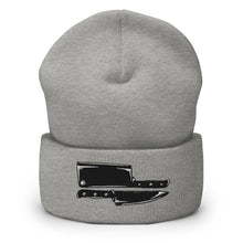 Load image into Gallery viewer, Chef's Knife & Meat Cleaver Embroidered Cuffed Beanie
