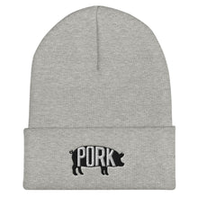 Load image into Gallery viewer, Pork Pig Embroidered Cuffed Beanie