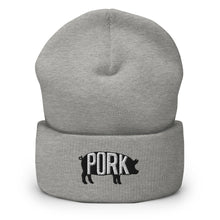 Load image into Gallery viewer, Pork Pig Embroidered Cuffed Beanie