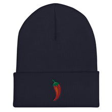 Load image into Gallery viewer, Red Chili Pepper Embroidered Cuffed Beanie