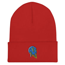 Load image into Gallery viewer, Melting Planet Earth Ice Cream Cone Embroidered Cuffed Beanie