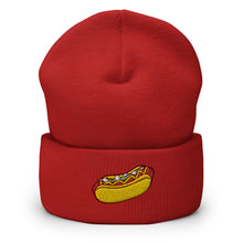 Load image into Gallery viewer, Hot Dog Embroidered Cuffed Beanie