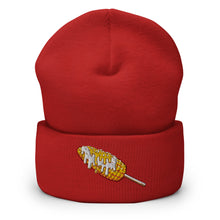Load image into Gallery viewer, Elote Locos Corn Cob Embroidered Cuffed Beanie
