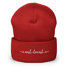 Load image into Gallery viewer, Eat Local Embroidered Cuffed Beanie