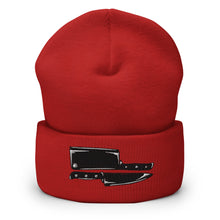 Load image into Gallery viewer, Chef's Knife & Meat Cleaver Embroidered Cuffed Beanie