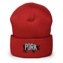 Load image into Gallery viewer, Pork Pig Embroidered Cuffed Beanie