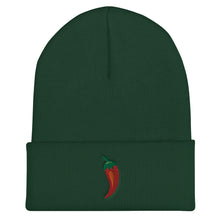 Load image into Gallery viewer, Red Chili Pepper Embroidered Cuffed Beanie