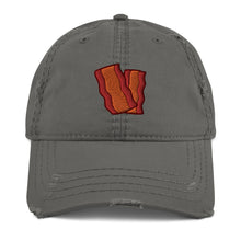 Load image into Gallery viewer, Bacon Embroidered Distressed Dad Hat