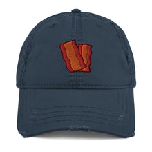 Load image into Gallery viewer, Bacon Embroidered Distressed Dad Hat