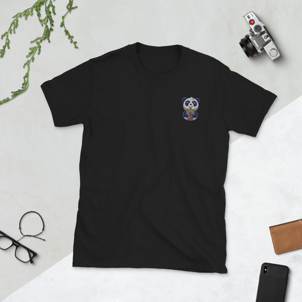 Boba Panda Embroidered Unisex T-Shirt