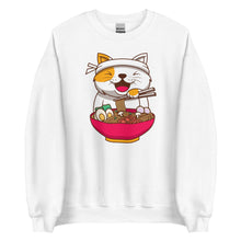 Load image into Gallery viewer, Kawaii Japanese Cat Eating Ramen Unisex Sweatshirt
