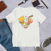 Load image into Gallery viewer, Kawaii Panda & Octopus Ramen Noodle Bowl Unisex T-Shirt