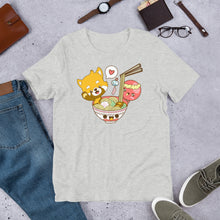 Load image into Gallery viewer, Kawaii Panda & Octopus Ramen Noodle Bowl Unisex T-Shirt