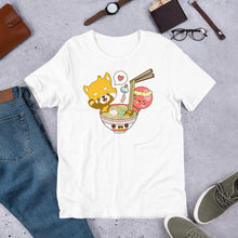 Load image into Gallery viewer, Kawaii Panda & Octopus Ramen Noodle Bowl Unisex T-Shirt
