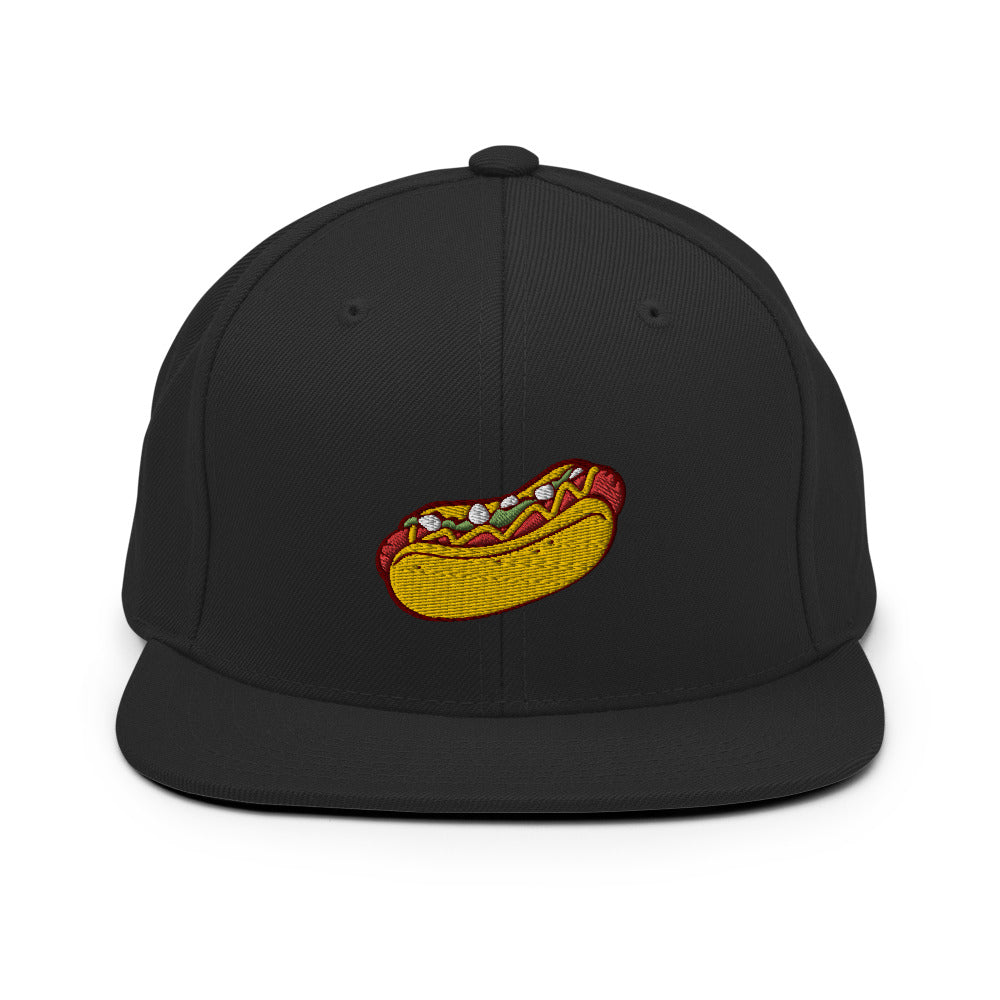 Hot Dog Embroidered Snapback Hat