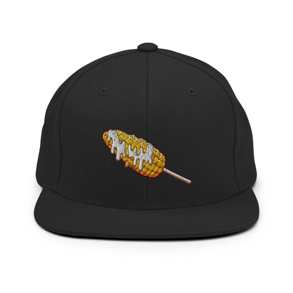 Elote Locos Corn Cob Embroidered Snapback Hat
