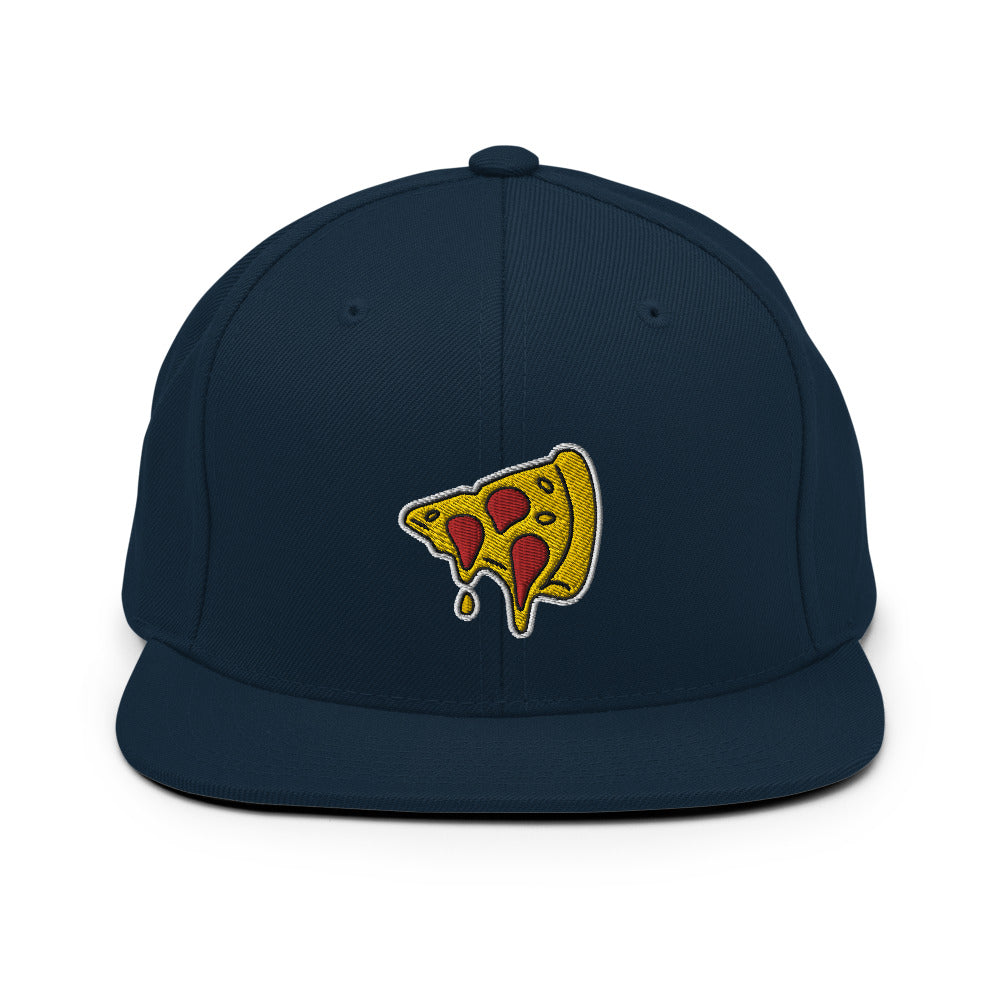 Drippy Pizza Slice Embroidered Snapback Hat