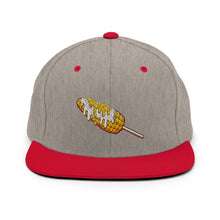 Load image into Gallery viewer, Elote Locos Corn Cob Embroidered Snapback Hat
