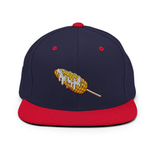 Load image into Gallery viewer, Elote Locos Corn Cob Embroidered Snapback Hat
