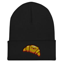 Load image into Gallery viewer, Kawaii Croissant Embroidered Cuffed Beanie

