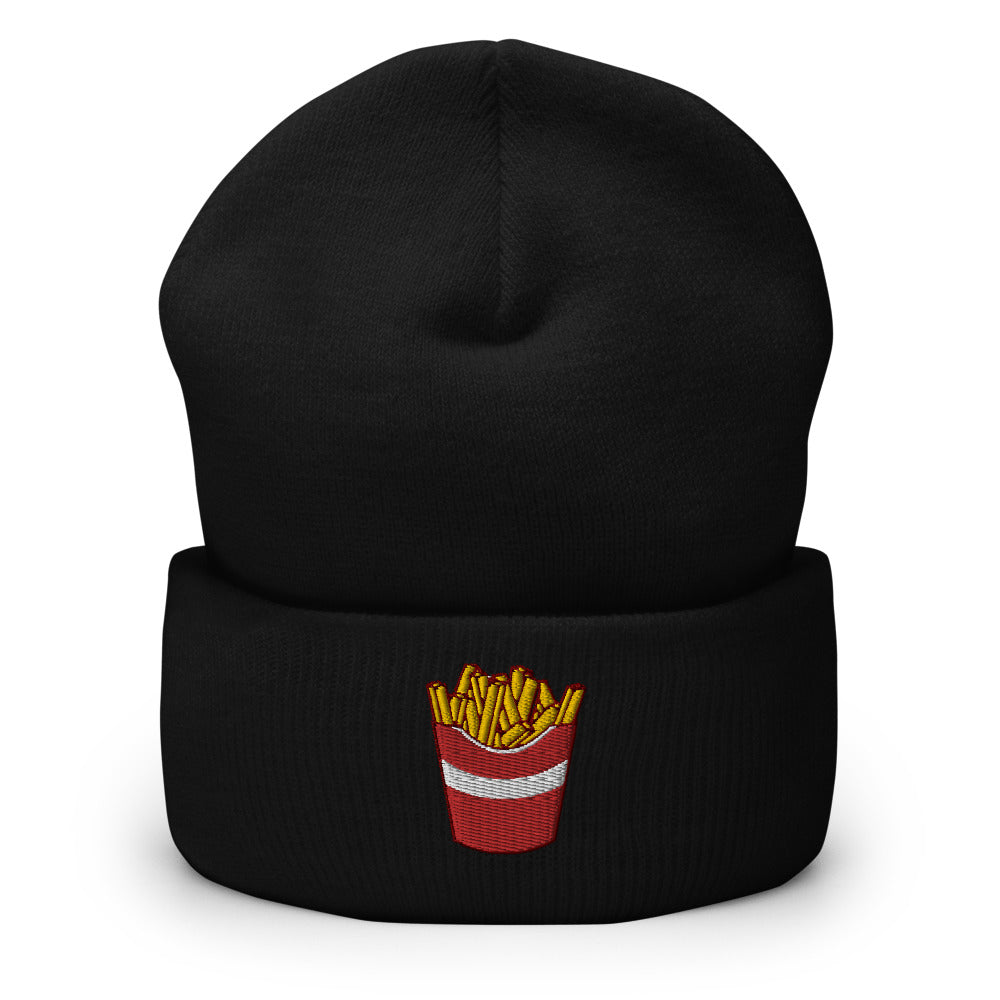 French Fry Embroidery Cuffed Beanie