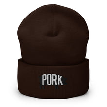 Load image into Gallery viewer, Pork Pig Embroidered Cuffed Beanie
