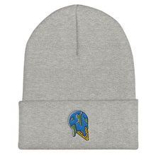 Load image into Gallery viewer, Melting Planet Earth Ice Cream Cone Embroidered Cuffed Beanie
