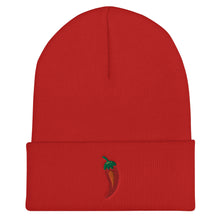 Load image into Gallery viewer, Red Chili Pepper Embroidered Cuffed Beanie
