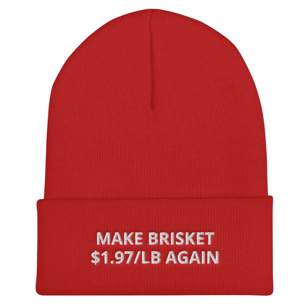 Make Brisket 1.97/LB Again - BBQ Red Cuffed Beanie