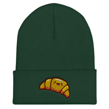 Load image into Gallery viewer, Kawaii Croissant Embroidered Cuffed Beanie
