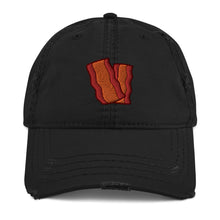 Load image into Gallery viewer, Bacon Embroidered Distressed Dad Hat
