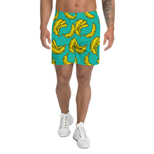 Load image into Gallery viewer, Tropical Banana Pattern Allover Men&#39;s Athletic Shorts
