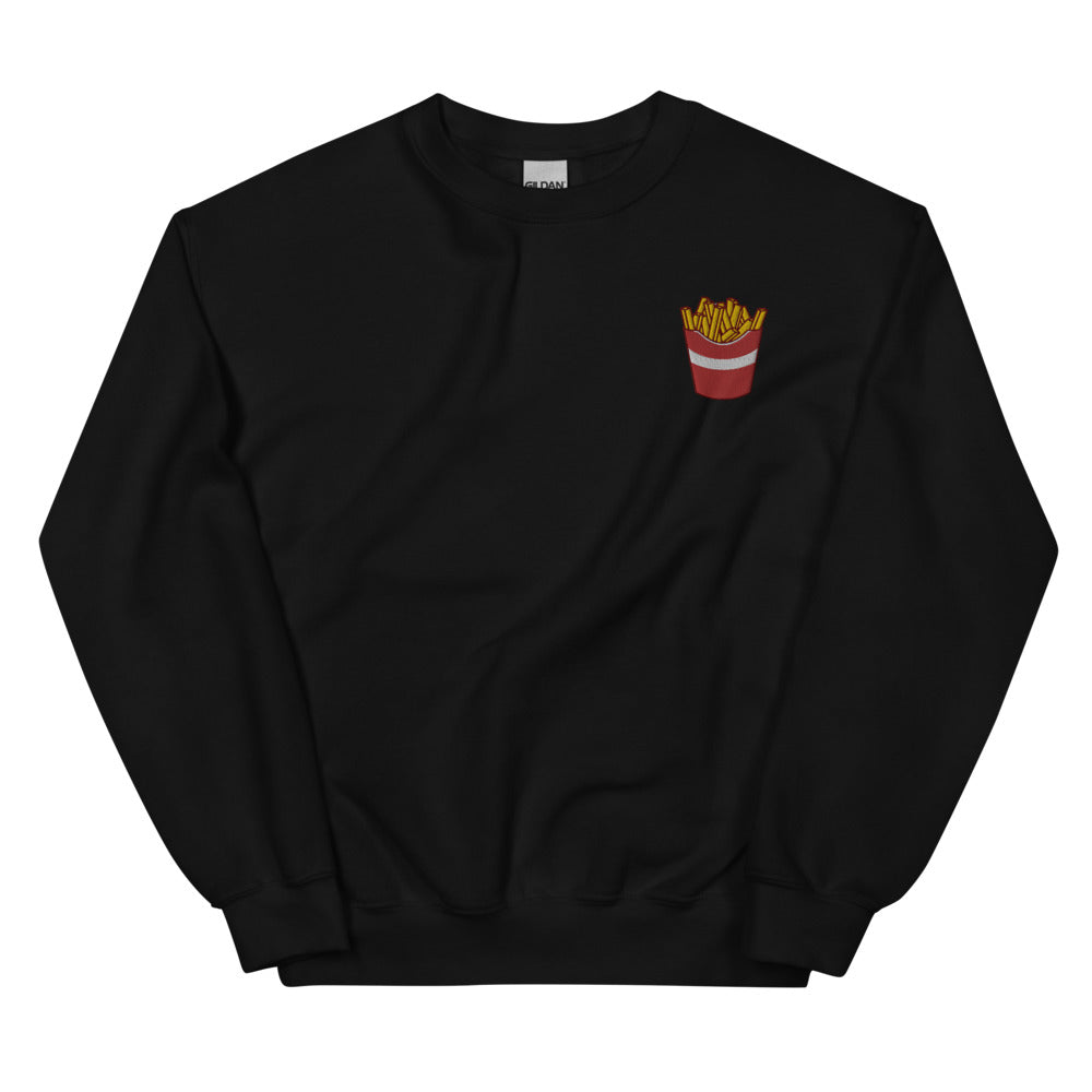 French Fries Embroidery Unisex Foodie Sweatshirt
