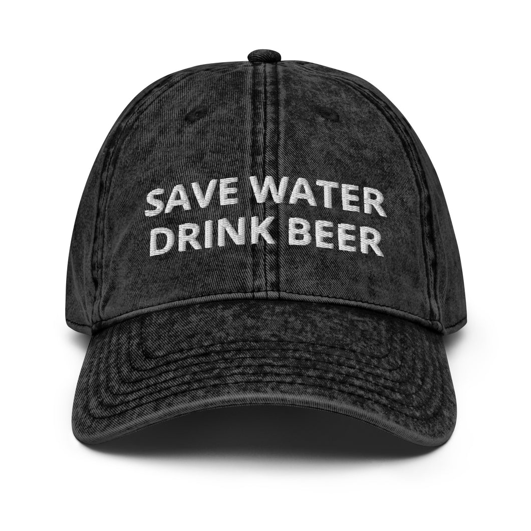 Save Water Drink Beer Funny Slogan Dad Hat